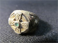 Sterling Ring with Green Stone