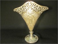 Silver Plate Fan Vase
