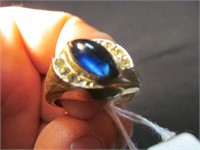18K NBE Gold Plated Ring with Blue Stone