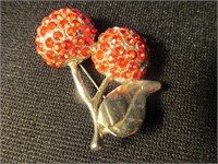 Flower Broach with Red stones