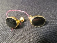 Onyx and Gold Earrings