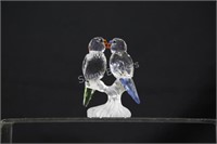 Swarovski Crystal Figurine Pair of Budgie Birds