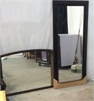 2 Wooden Framed Mirrors