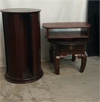 Wooden CD Rack W/ Wooden Table