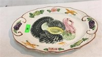 Vintage Hand Painted Turkey Platter V 7A