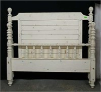 White Distressed King Size 6' T Bed Frame