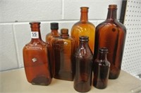 Brown Vintage Bottle Lot