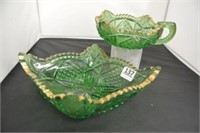 Green Pressed Glass Dishes