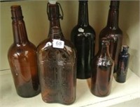 Brown Vintage Bottle Lot