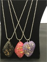 Chain Necklaces with Glass Pendants