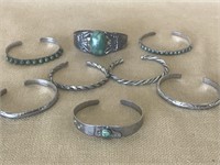 (8) Silver Bracelets