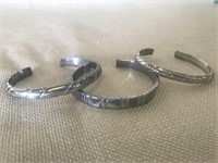 (3) Silver Bracelets