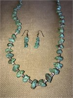 13” Turquoise Necklace & Matching Earrings