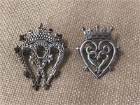 (2) Silver Scottish Brooches With Marks