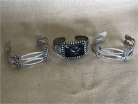 (3) Sterling Silver Bracelets With Markings