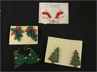 (4) Sets of Christmas Earrings