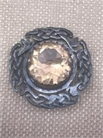 Silver Brooch with Large Stone from Scotland