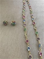 Austrain Crystal Necklace& Matching Earrings