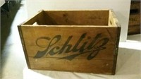 Schlitz wood beer box