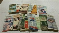 Assorted vintage state maps