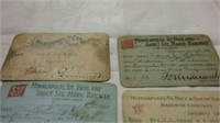 9 Soo line Railroad Pass cards 1890s to 1903