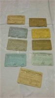 9 Soo line Railroad Pass cards 1904