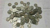 98 Jefferson nickels various years 1940 to 1960