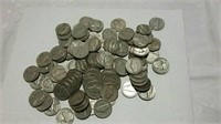 100 Jefferson nickels 1940 to 1960
