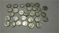 30 Roosevelt silver dimes various dates 1946 to