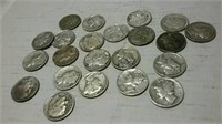 17 Mercury dimes 1941 to 1945 and 5 Roosevelt