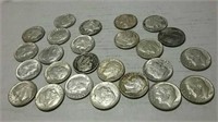 25 silver Roosevelt dimes 1961, 1962- 3 1963-6