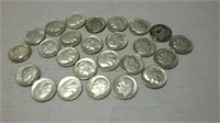 25 silver Roosevelt dimes various dates 1958 to