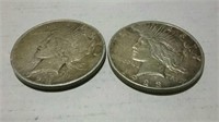 2 Peace dollars 1922- D and 1923- D