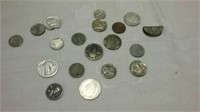 An assortment  of miscellaneous old coins