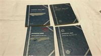 2 Roosevelt and 2 Mercury Whitman coin folders