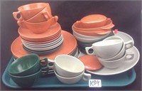 Mid century modern colorflyte plastic dishware