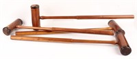 4 WOODEN 20TH CENTURY POLO CLUBS