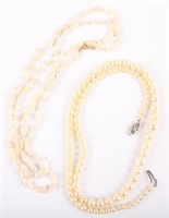 2 STRANDS OF PEARLS CULTURED & FRESHWATER