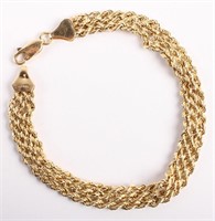 14K YELLOW GOLD TWISTED ROPE BRACELET