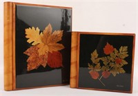 2 PHOTO BOOKS WITH PRESSED FLOWER COVERS