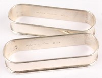2 ALVIN SOLID STERLING SILVER NAPKIN RINGS