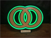 Lighted sign.