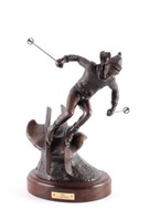 G.C. Wentworth Downhill Skier Bronze Sculpture