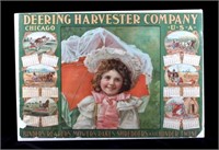 Original 1902 Deering Harvester Calendar Poster