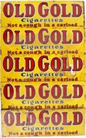Five NOS Double Sided Old Gold Cigarette Ad Signs