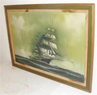 Oil on Canvas Maritime Ship Painting