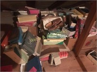 Numerous boxes vintage shoes