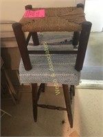 Woven footstool, bar stool