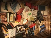 Vintage matchbooks, serving dishes