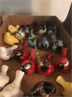 Box of ceramic birds